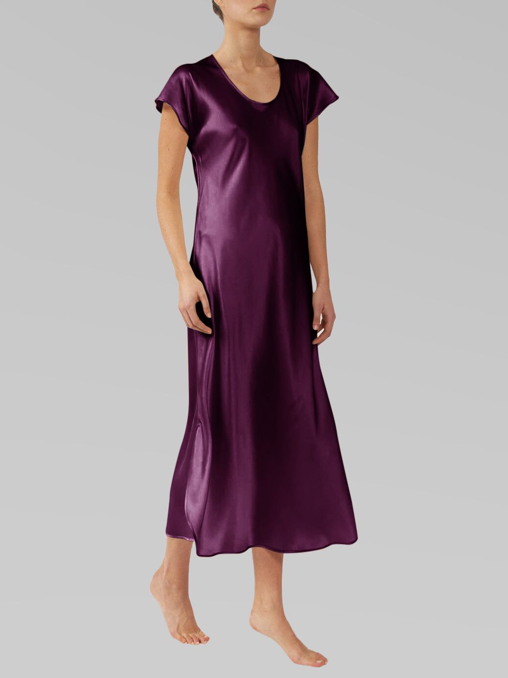 22 Momme Cap Sleeve Scoop Neck Long Silk Nightdress