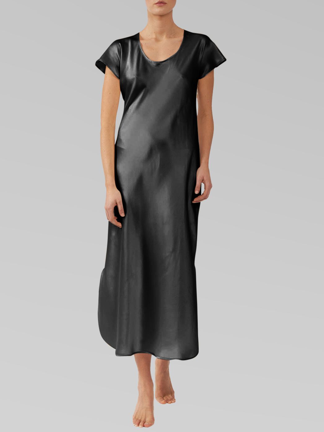 22 Momme Cap Sleeve Scoop Neck Long Silk Nightdress