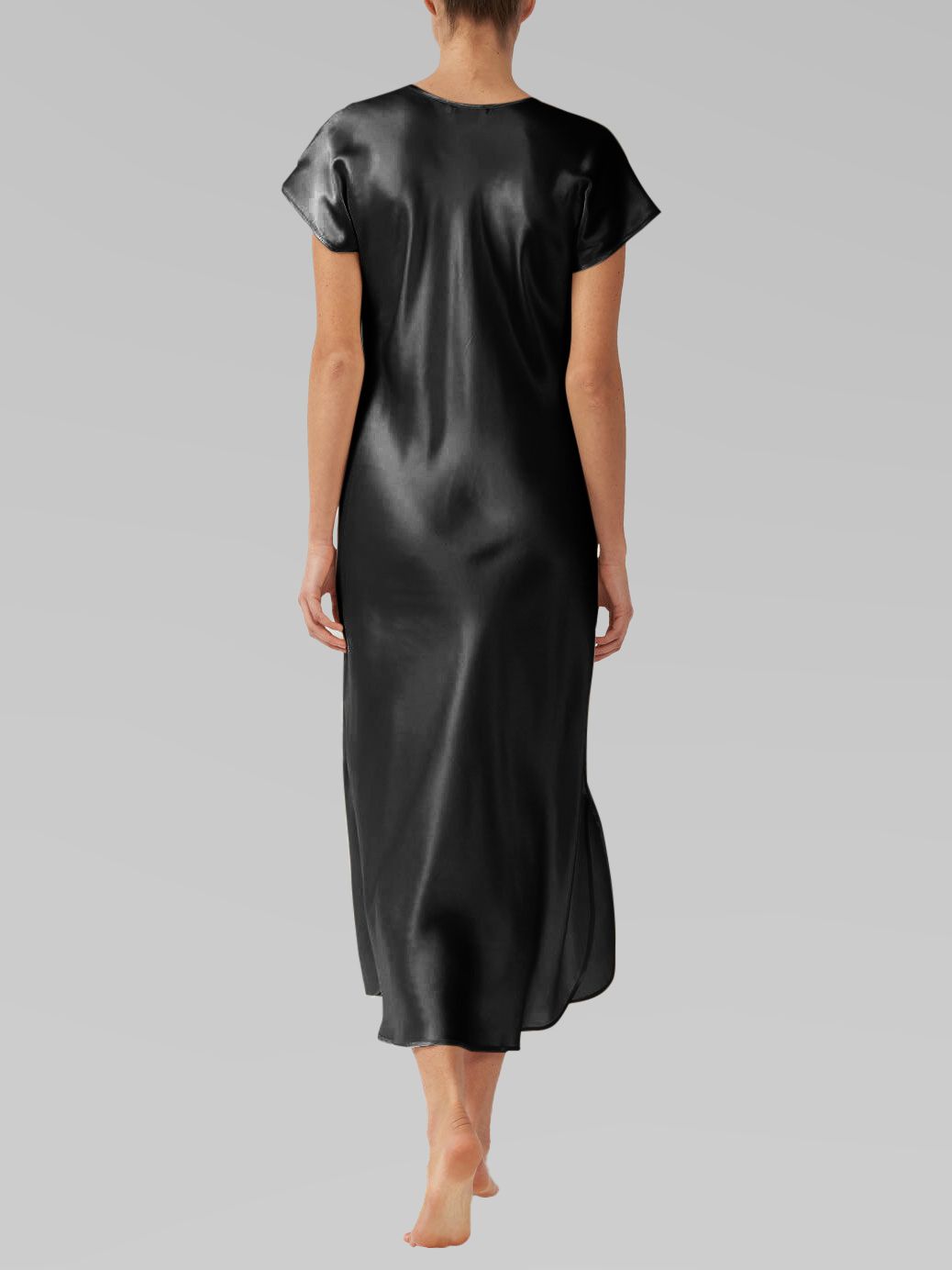 22 Momme Cap Sleeve Scoop Neck Long Silk Nightdress