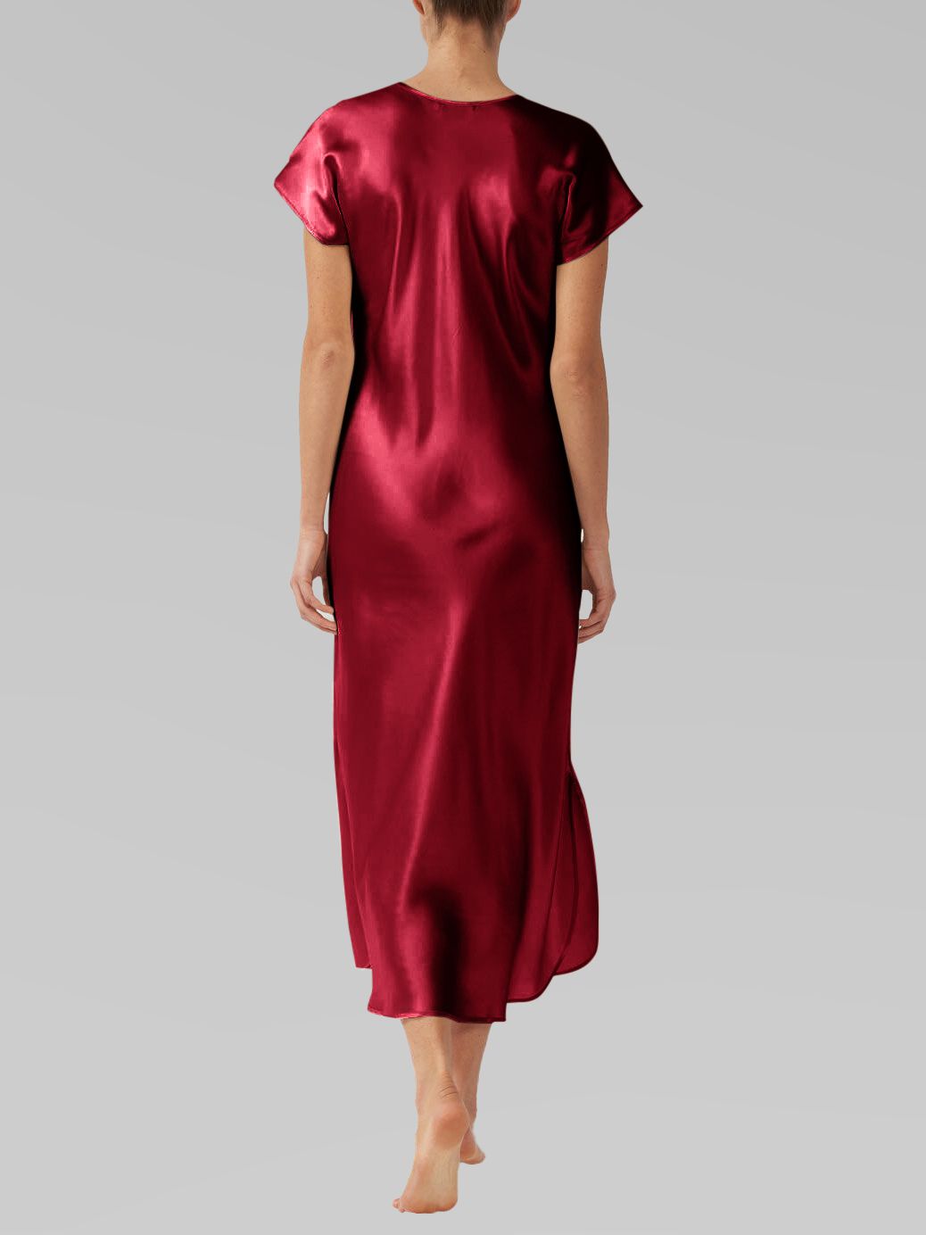 22 Momme Cap Sleeve Scoop Neck Long Silk Nightdress