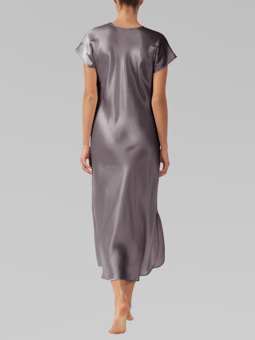 22 Momme Cap Sleeve Scoop Neck Long Silk Nightdress