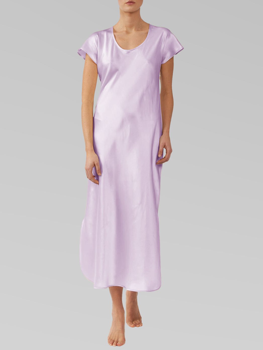 22 Momme Cap Sleeve Scoop Neck Long Silk Nightdress