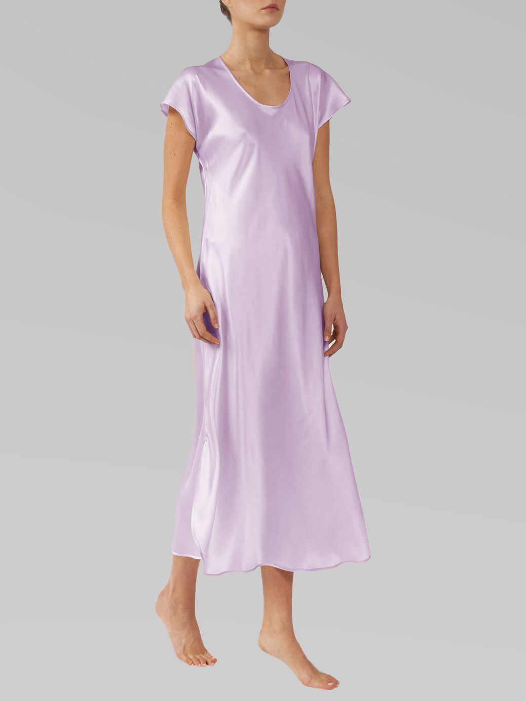 22 Momme Cap Sleeve Scoop Neck Long Silk Nightdress
