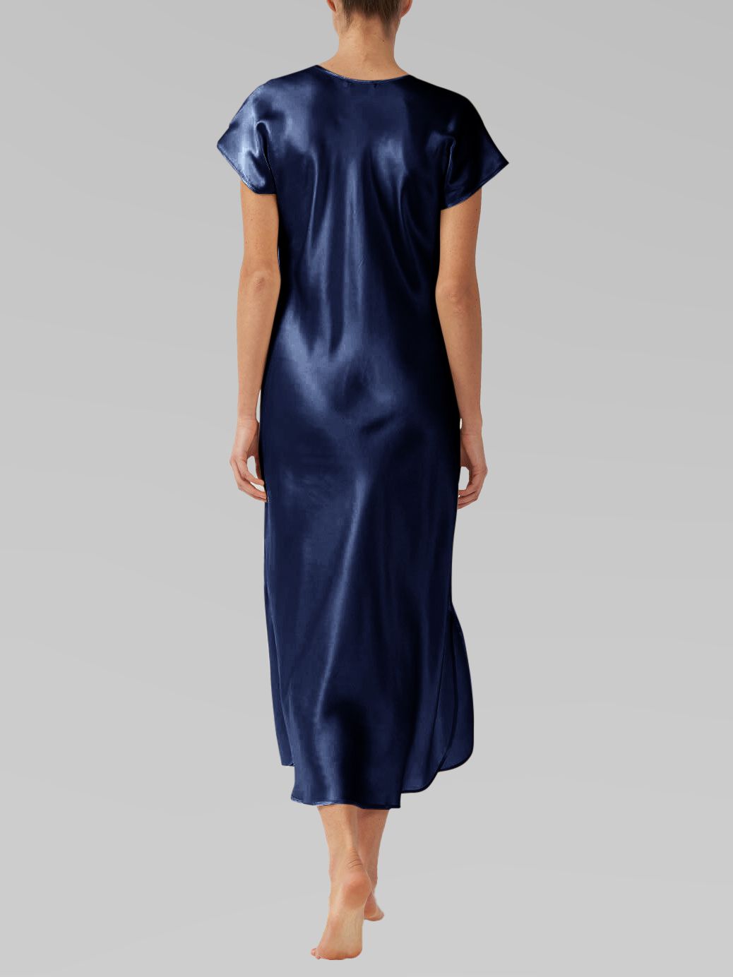 22 Momme Cap Sleeve Scoop Neck Long Silk Nightdress