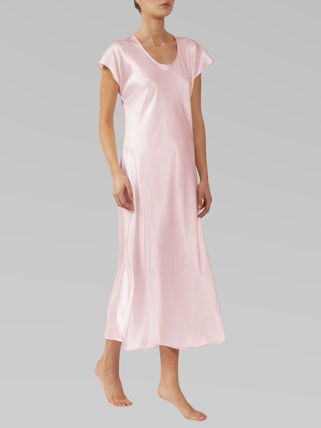 22 Momme Cap Sleeve Scoop Neck Long Silk Nightdress