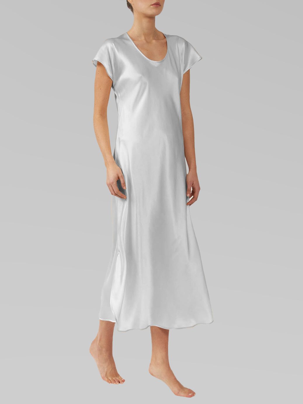 22 Momme Cap Sleeve Scoop Neck Long Silk Nightdress