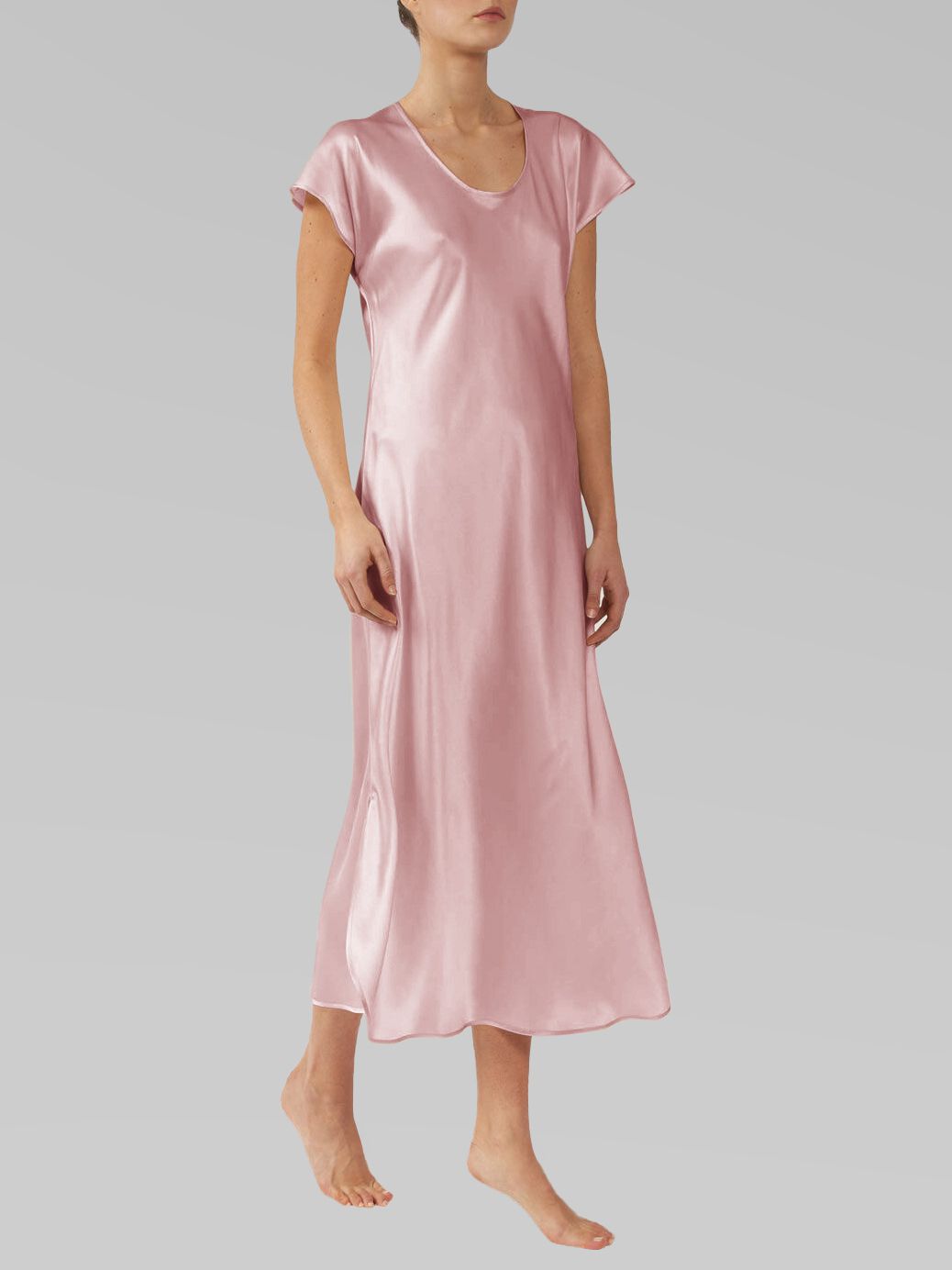 22 Momme Cap Sleeve Scoop Neck Long Silk Nightdress