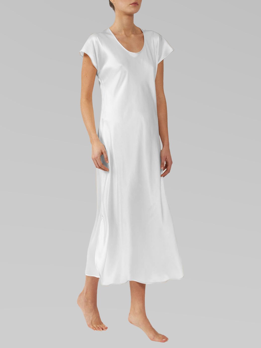 22 Momme Cap Sleeve Scoop Neck Long Silk Nightdress
