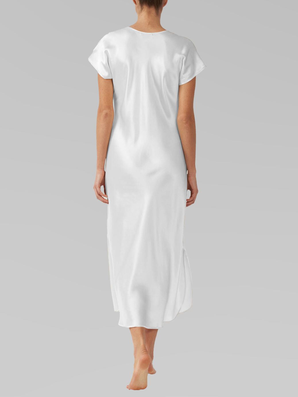 22 Momme Cap Sleeve Scoop Neck Long Silk Nightdress