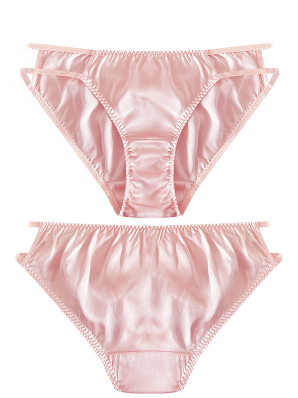 Handmade Double-layer Hollow Silk Briefs