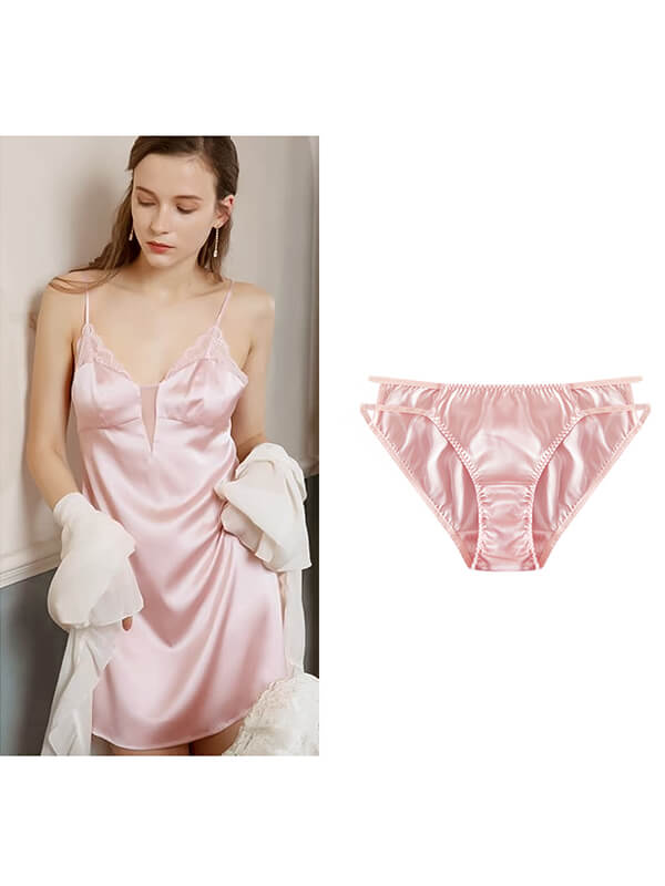 Handmade Double-layer Hollow Silk Briefs