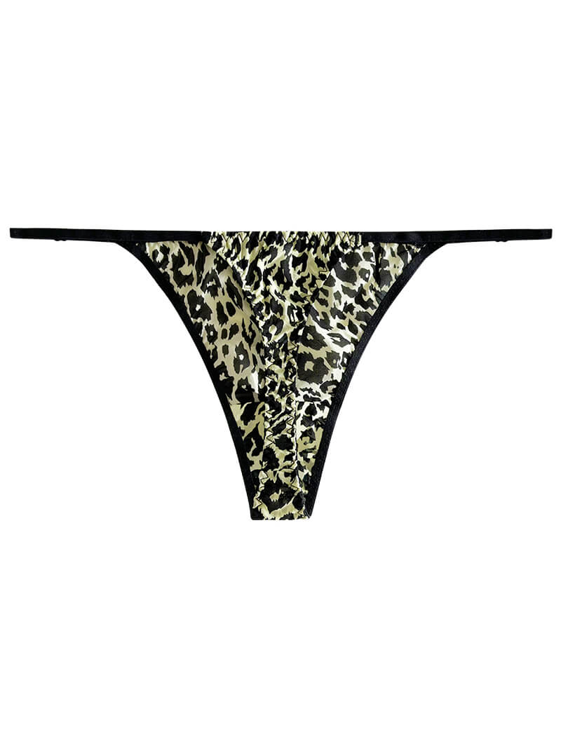 Cheetah Print Sexy Silk Thong Panties