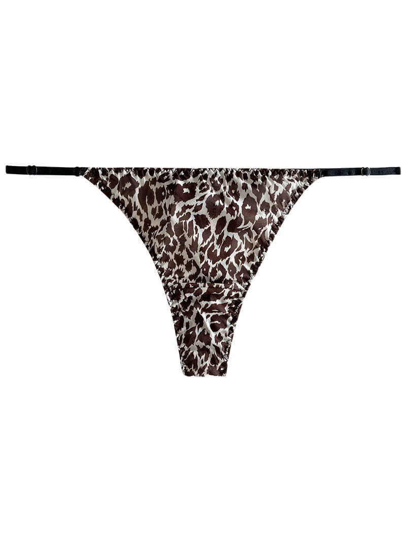 Cheetah Print Sexy Silk Thong Panties