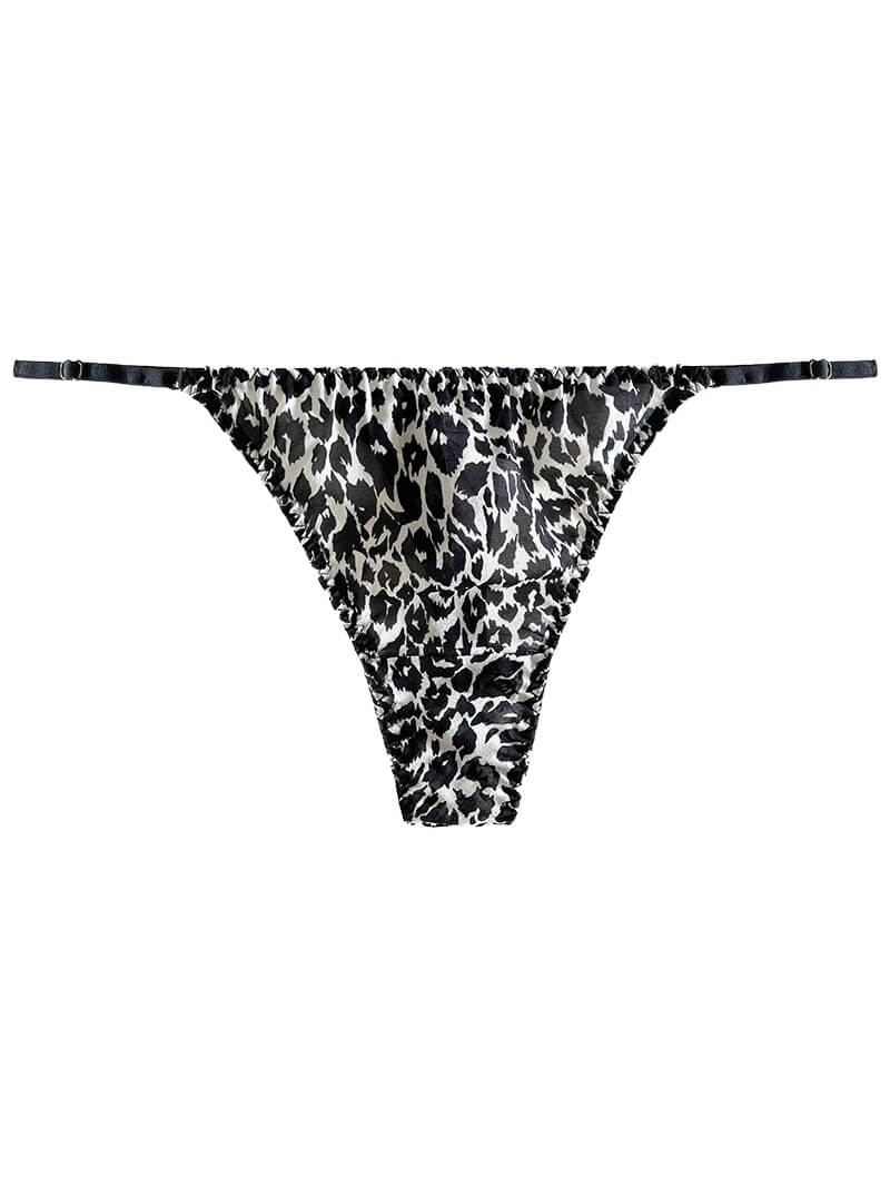 Cheetah Print Sexy Silk Thong Panties