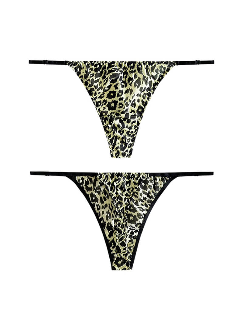 Cheetah Print Sexy Silk Thong Panties