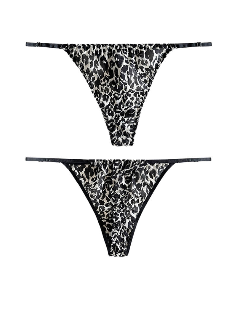 Cheetah Print Sexy Silk Thong Panties