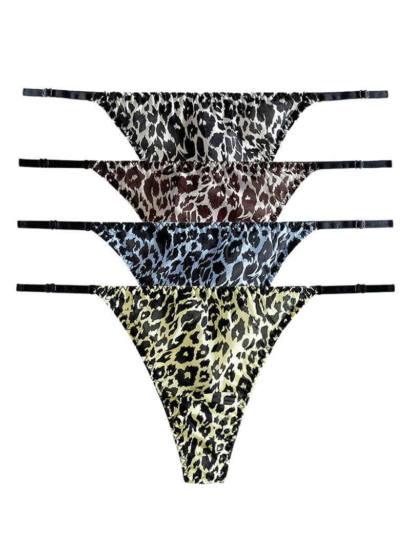 Cheetah Print Sexy Silk Thong Panties