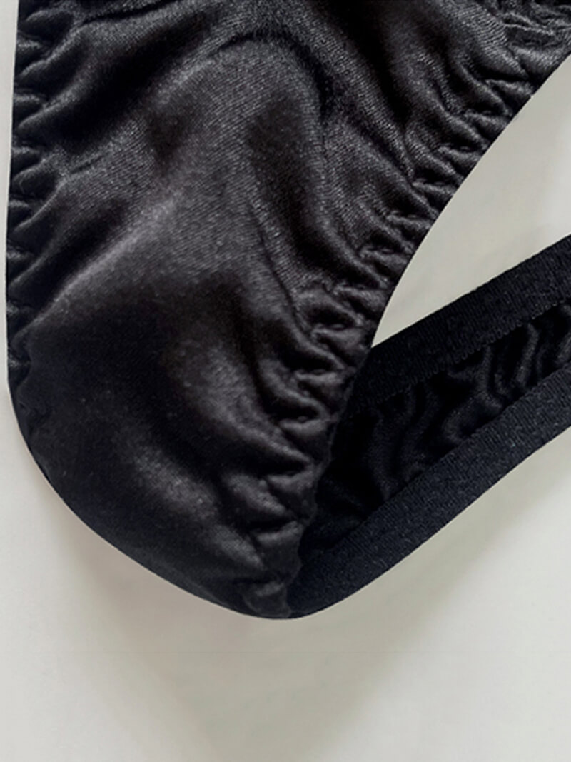 Mulberry Silk Thong Underwear With Lace