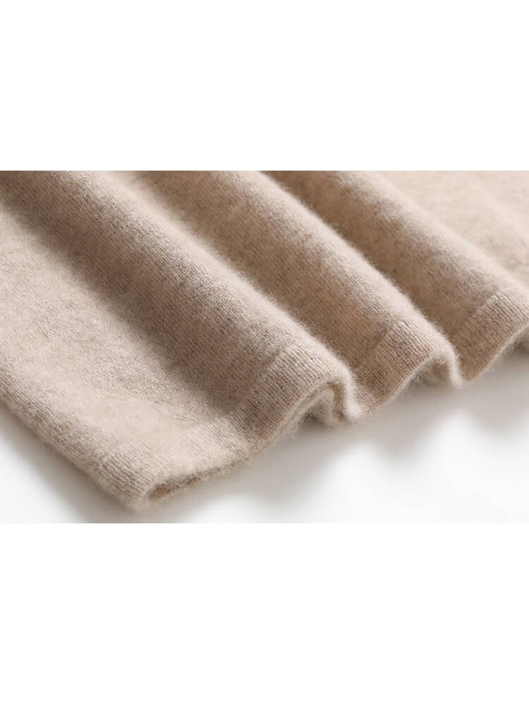 Long Sleeve Mock Neck Cashmere Wool Blend Midi Dress