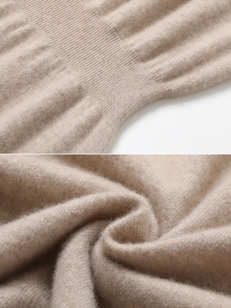 Long Sleeve Mock Neck Cashmere Wool Blend Midi Dress