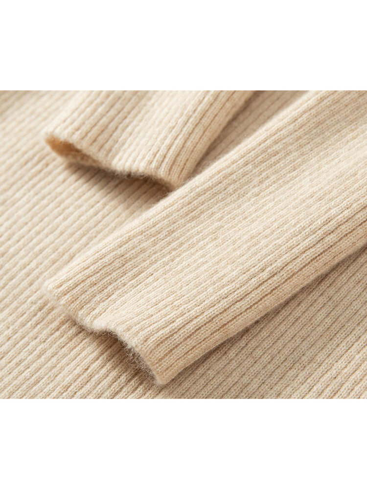 Sweetheart Neck Ribbed Midi Cashmere Bodycon Dress