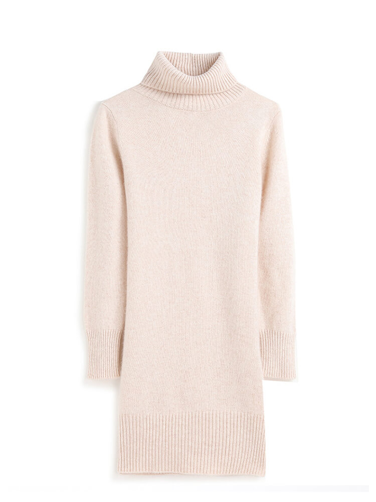 Thickened Cashmere Turtleneck Sweater Dress
