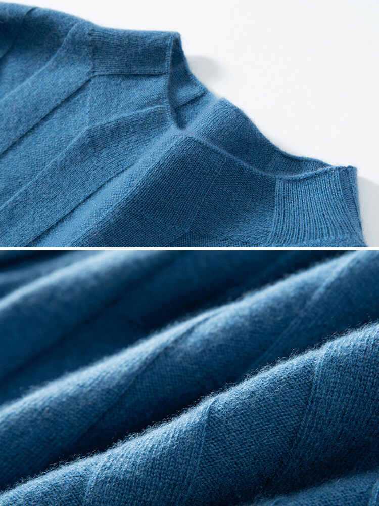 Relaxed Style Long Sleeve Cashmere Mock Neck Midi Dress