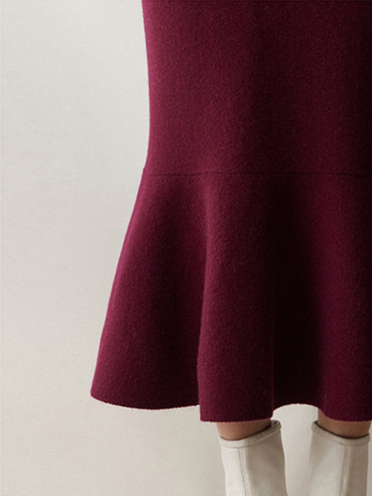 Elegant Cashmere Wool Blend Mermaid Skirt