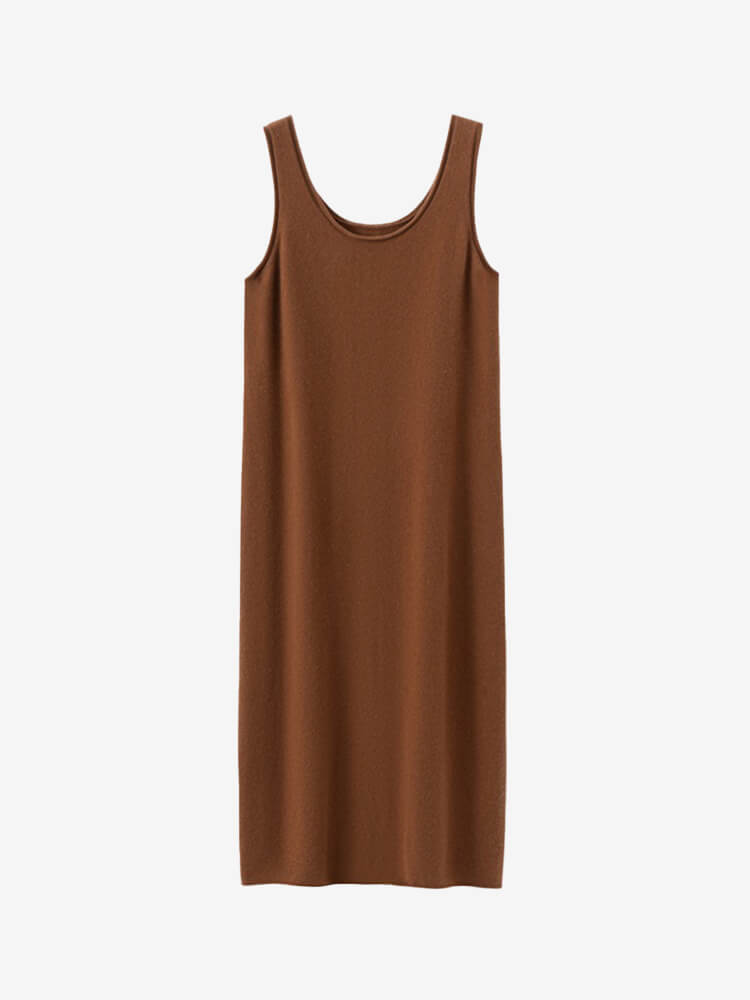 Scoop-Neck Cashmere Tank Midi Dress