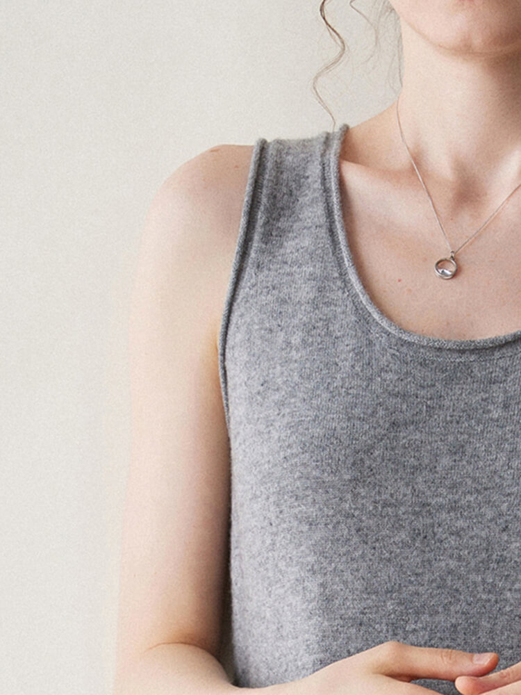 Scoop-Neck Cashmere Tank Midi Dress