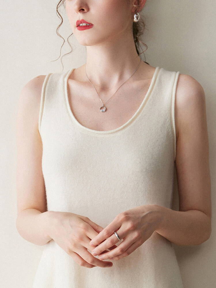 Scoop-Neck Cashmere Tank Midi Dress