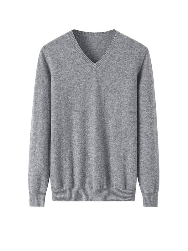 Basic V-Neck Cashmere Sweater For Women