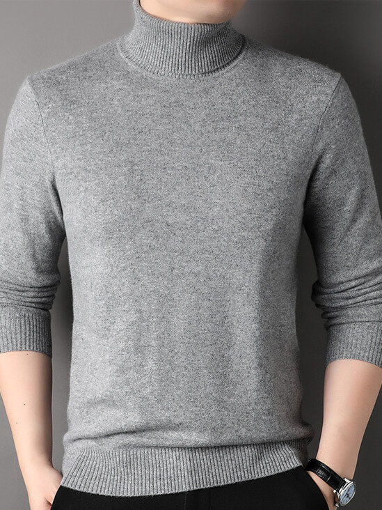 Men's Basic Pure Cashmere Turtleneck Sweater